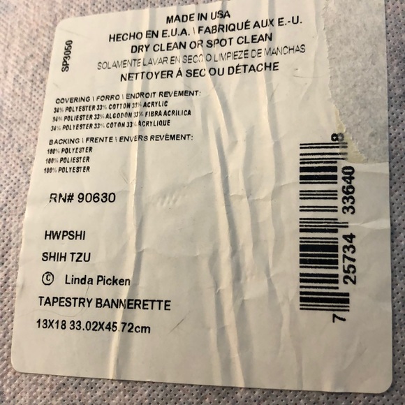 Shih Tzu Tapestry by Linda Picken - 18” x 13” - Picture 3 of 3